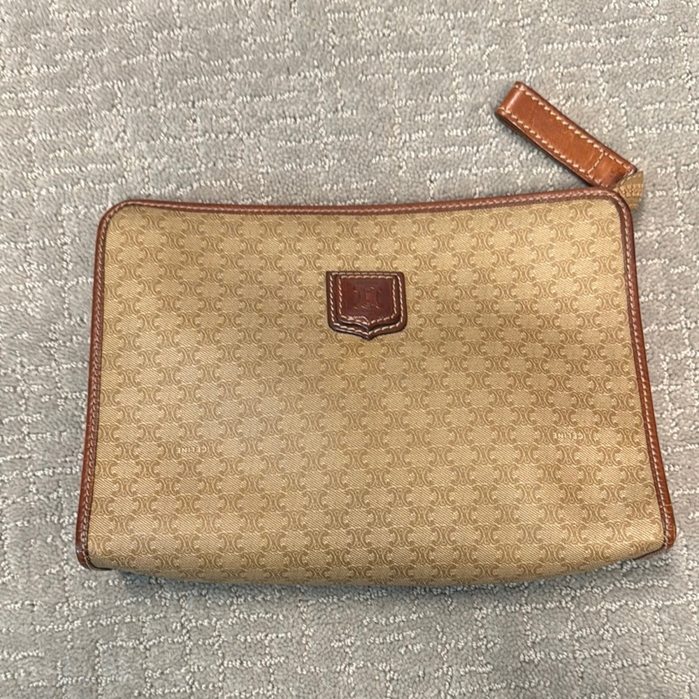 Celine Tan Clutch or Toiletry Bag